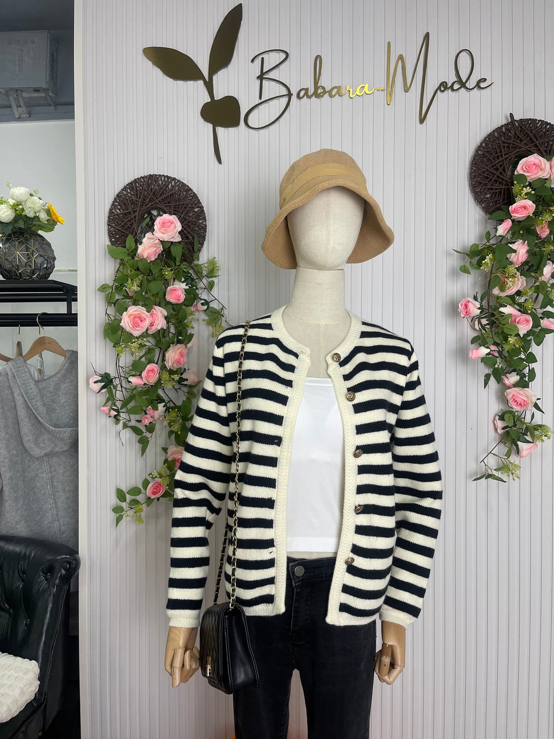 Tijdloos Gestreepte Cardigan
