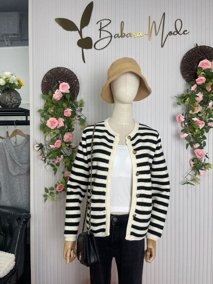 Tijdloos Gestreepte Cardigan