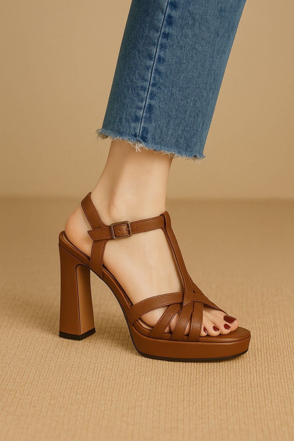 Comfortabele klassieke high heels met plateauzool