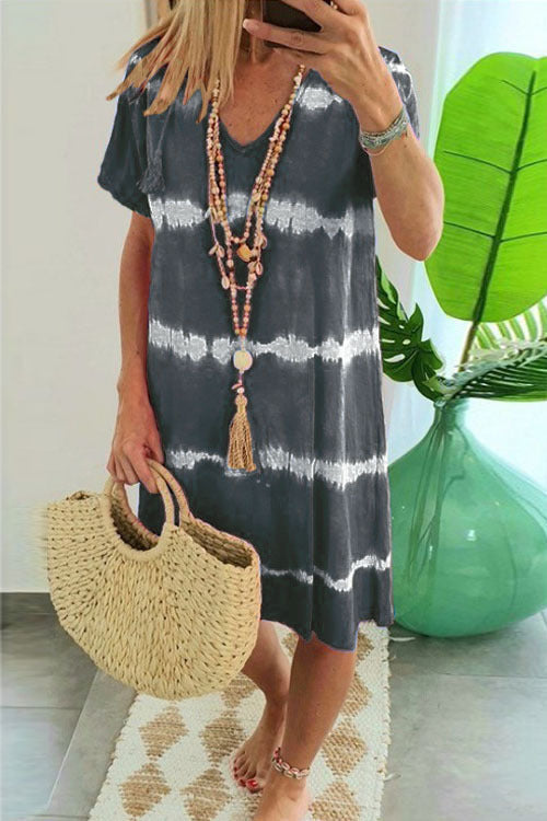 Tie-Dye Jurk met Korte Mouwen
