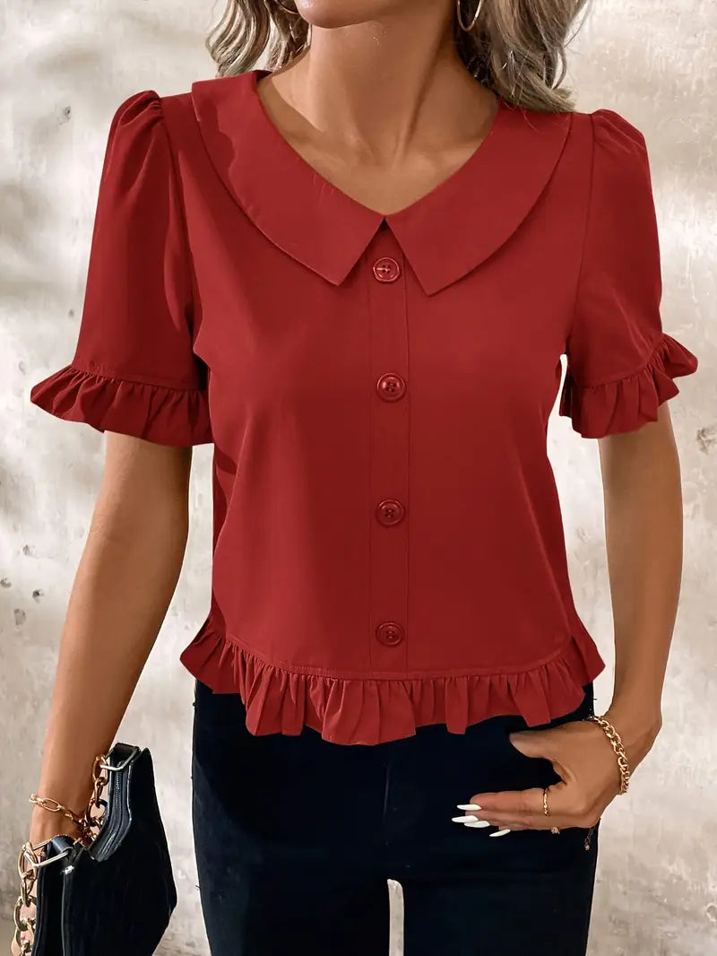 Elegante blouse met korte mouwen