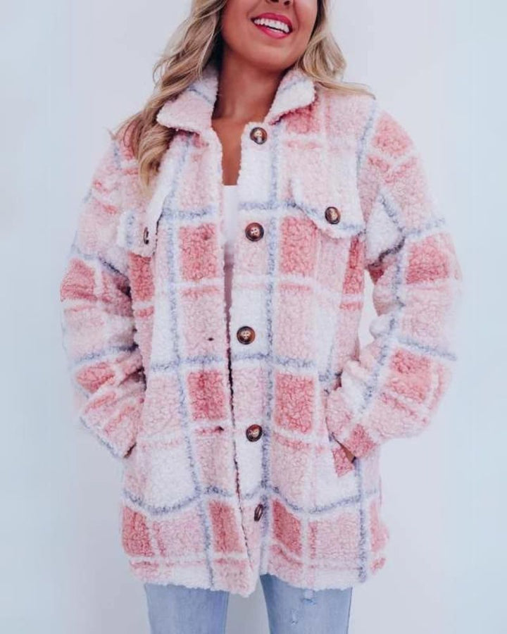 Gezellige geruite Polar Fleece jas