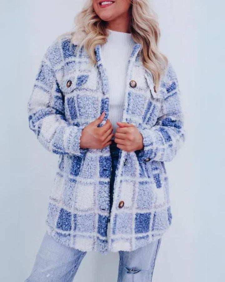 Gezellige geruite Polar Fleece jas