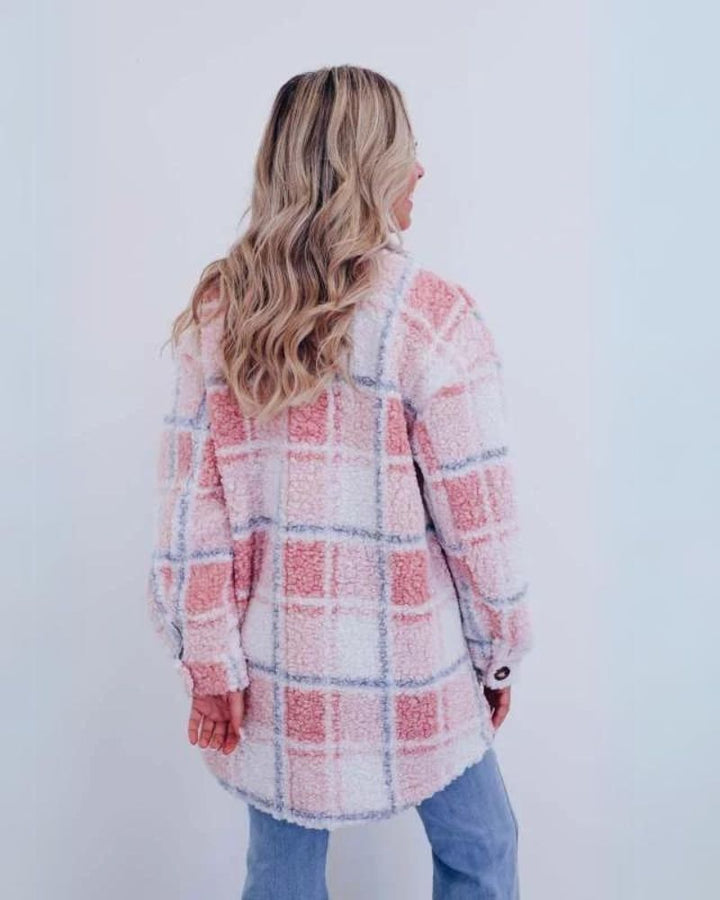 Gezellige geruite Polar Fleece jas