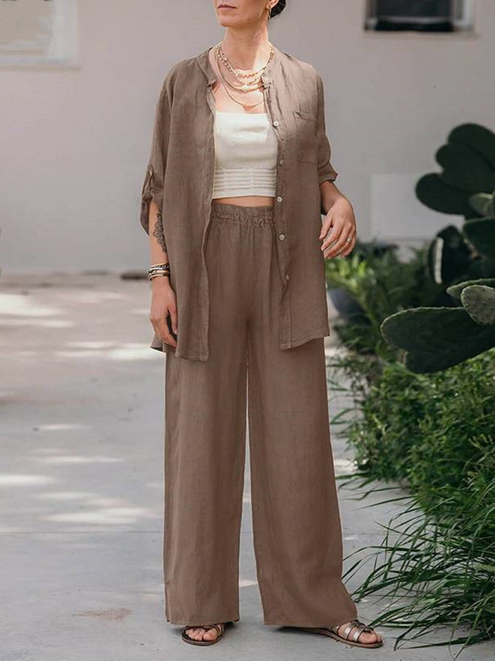 Two Piece-Set met shirt met lange mouwen en broek