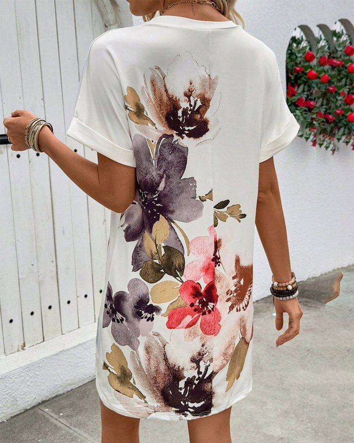 Casual jurk met placement print