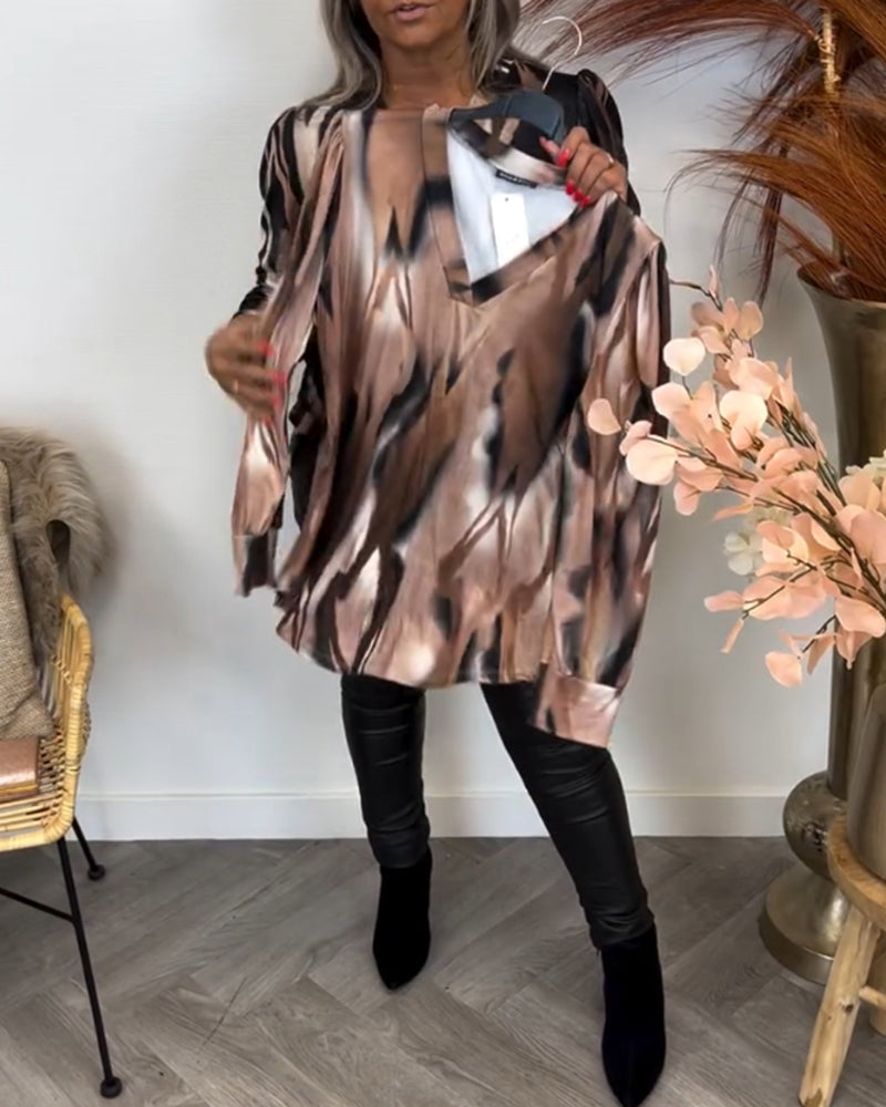 Blouse met contrasterende revers