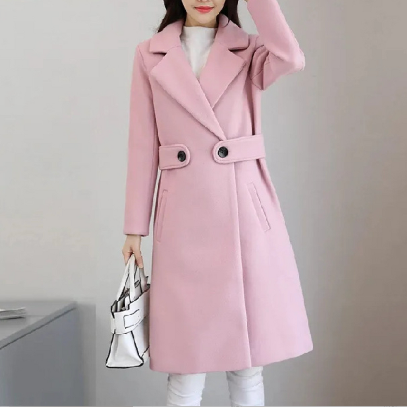 Elegante lange trenchcoat met riem
