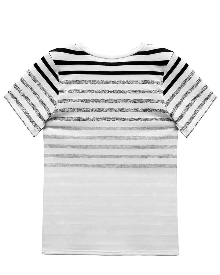 Gestreepte ronde hals T-shirt