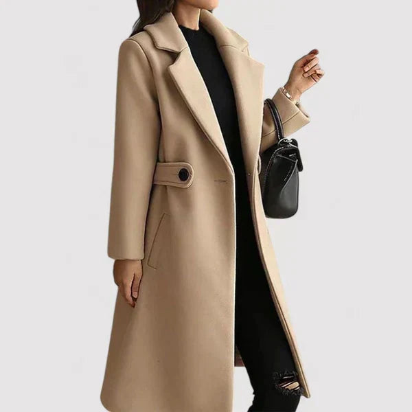 Elegante lange trenchcoat met riem