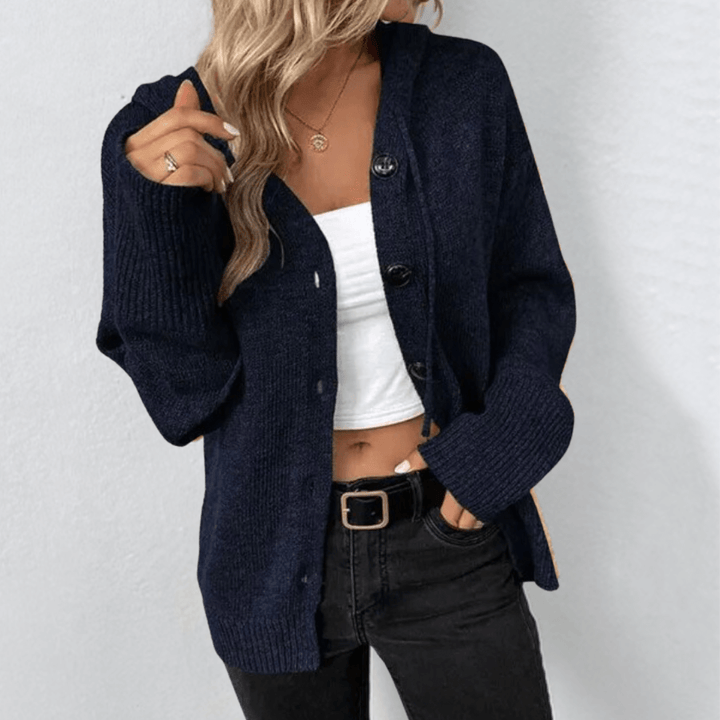 Gebreide warme cardigan met knopen voor dames