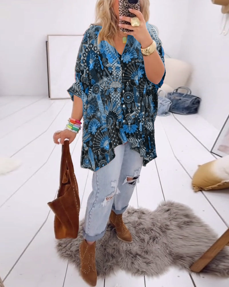Losse Fashion Printed Blouse