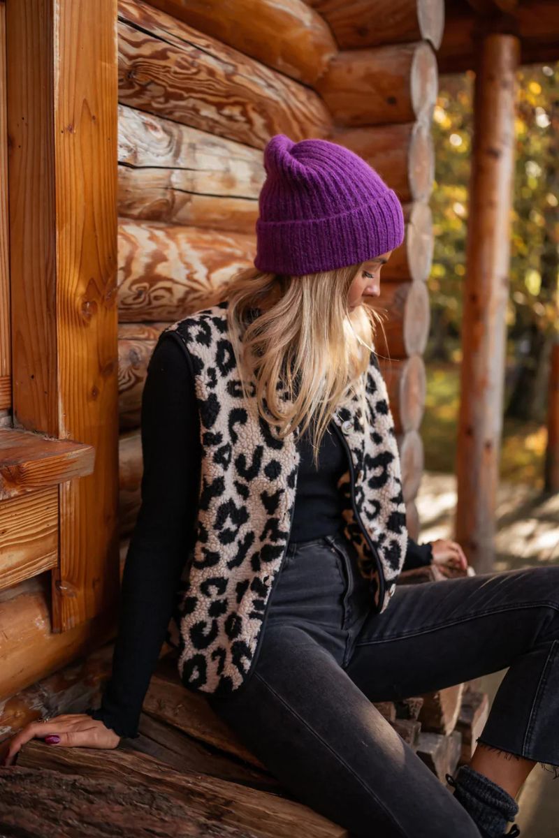 Luipaardprint Gilet Knitwear Fashion