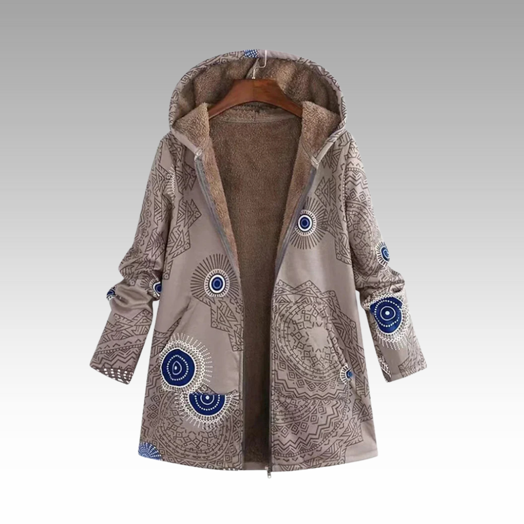 Warme en zachte jas met capuchon