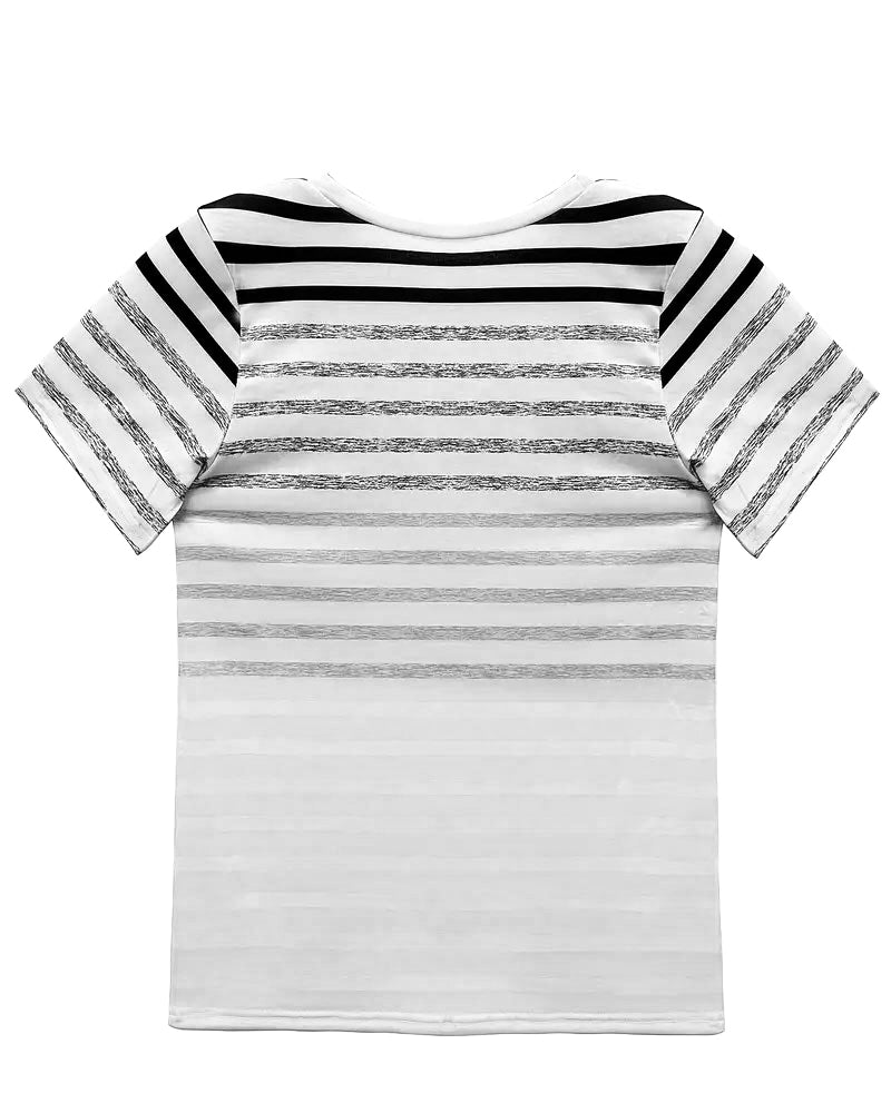 Gestreepte ronde hals T-shirt