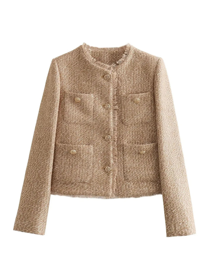 Stijlvol Tweed Cropped Jacket