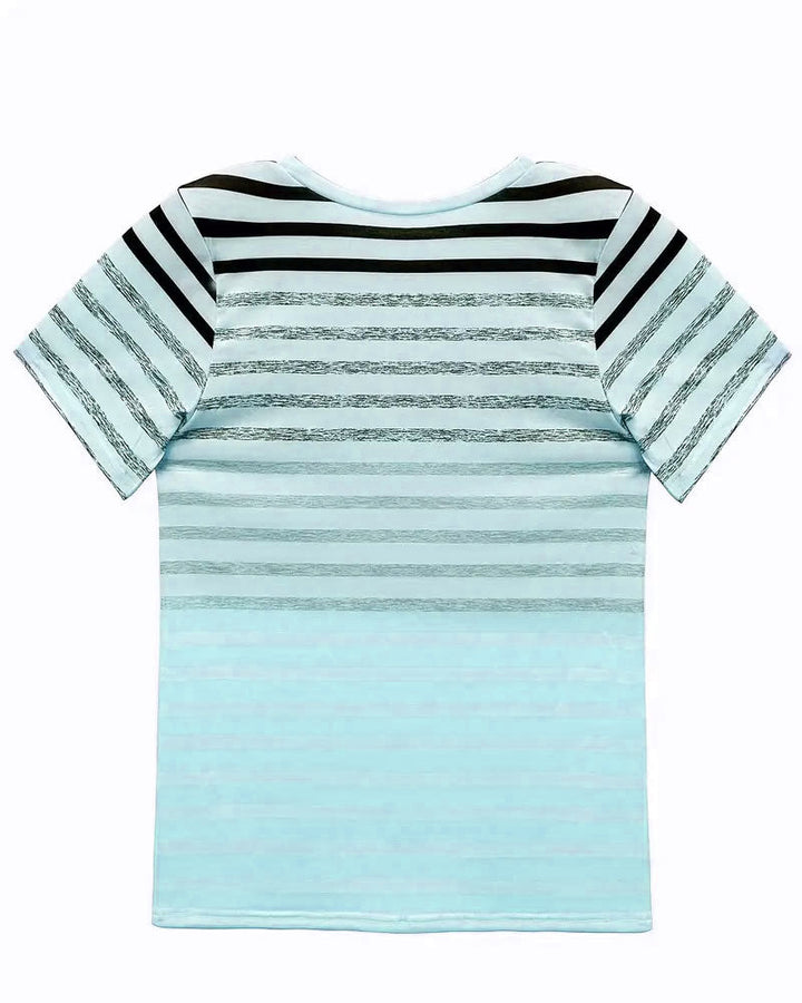 Gestreepte ronde hals T-shirt