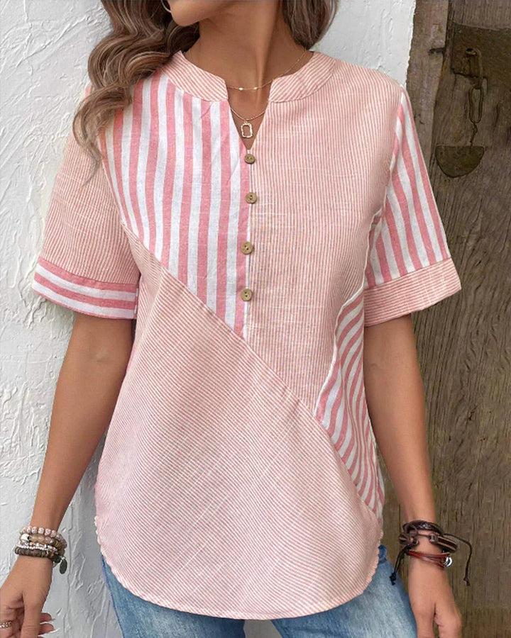 Klassieke Gestreepte Blouse met Knoopsluiting