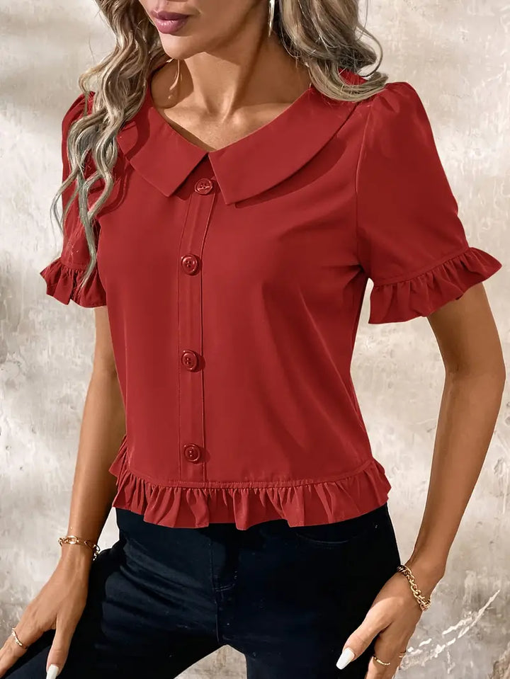Elegante blouse met korte mouwen