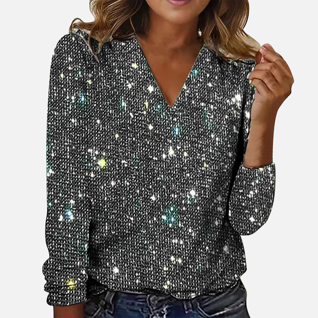 Elegante Diamond Blouse met V-hals