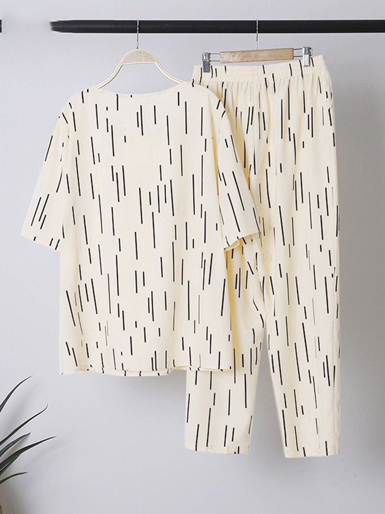 Casual Wijde Broek Tweedelige Set
