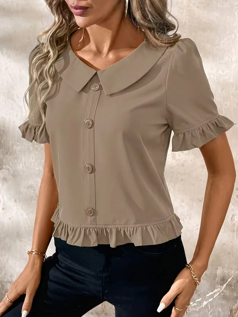 Elegante blouse met korte mouwen