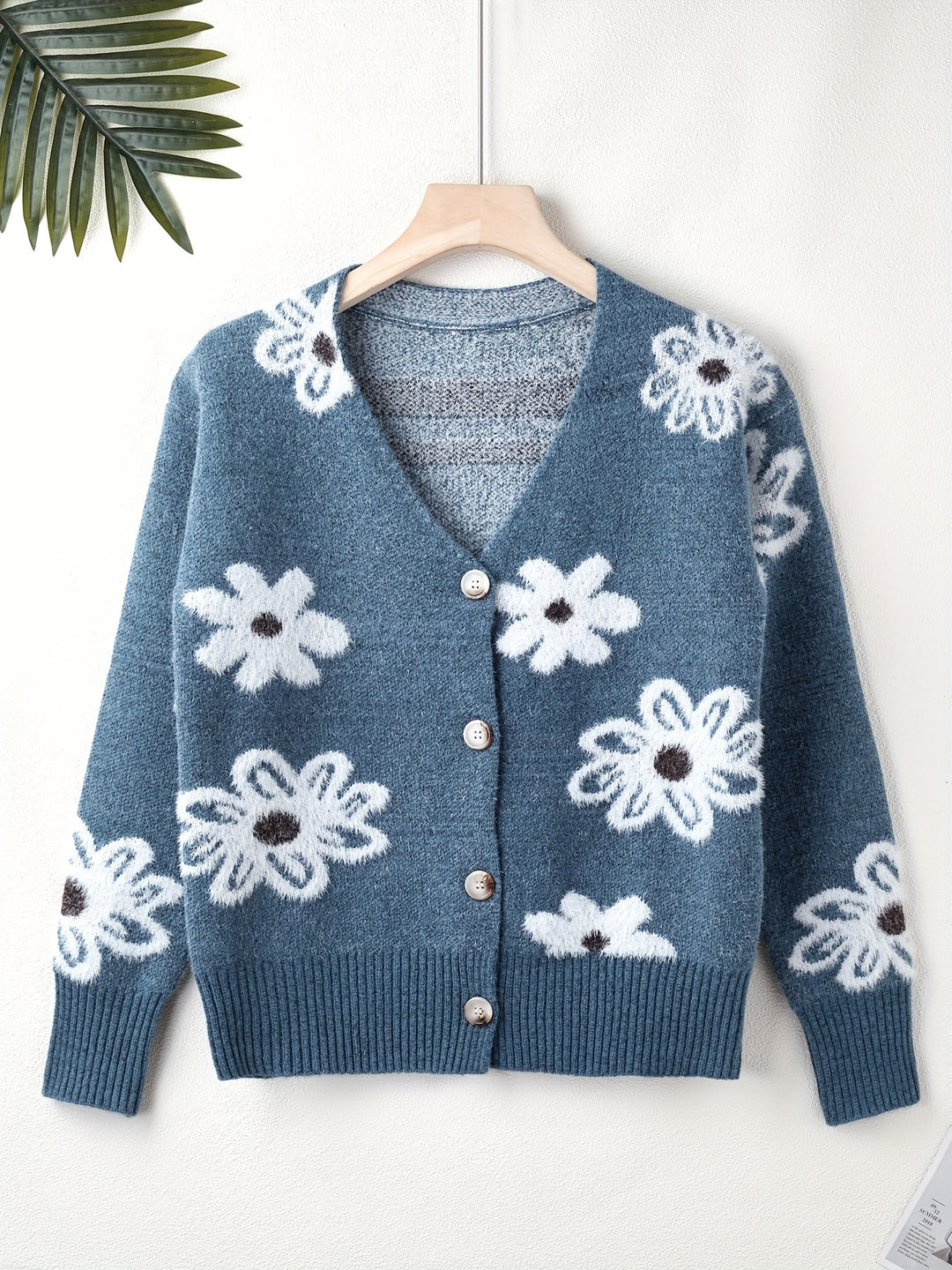 Mia | Gebreid vest met bloemenprint