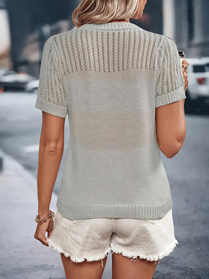 Knit Top met korte mouwen in Classic Fit