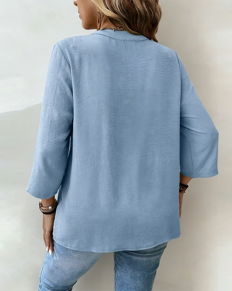 Plus Size Shirt met Kant-details