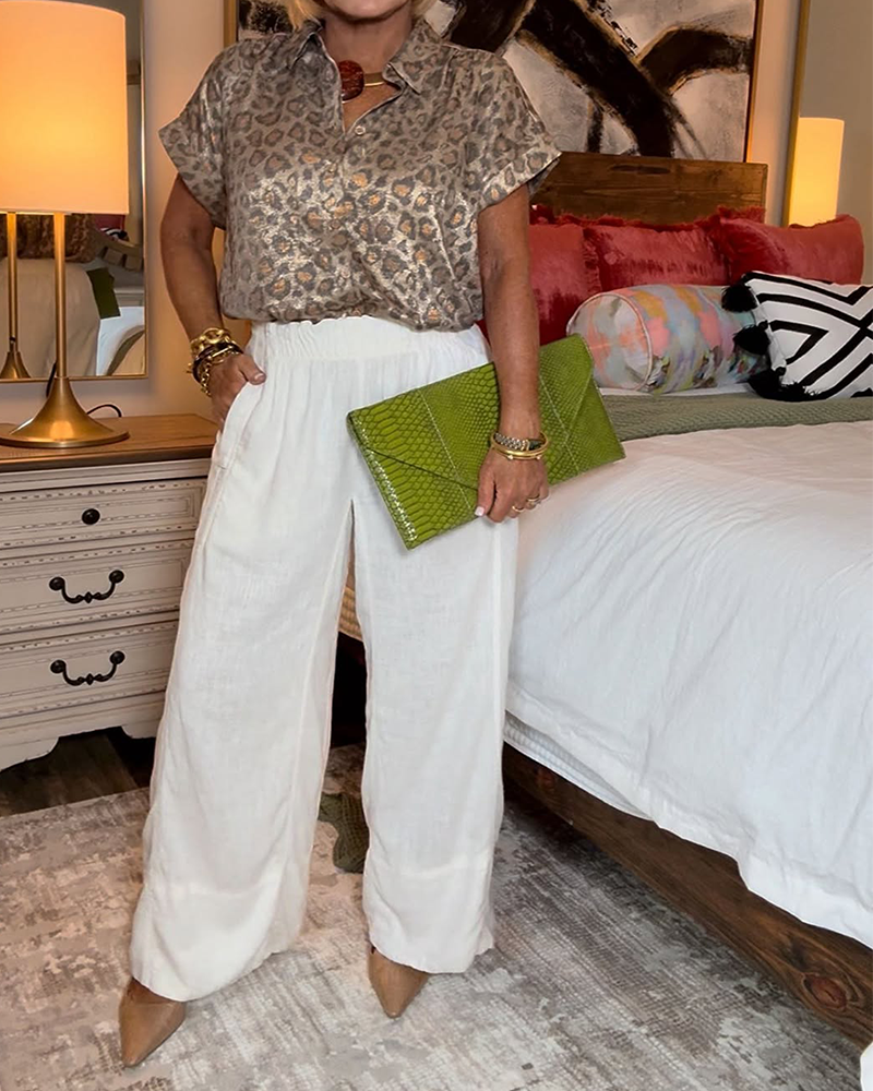 Casual Blouse met Luipaardprint