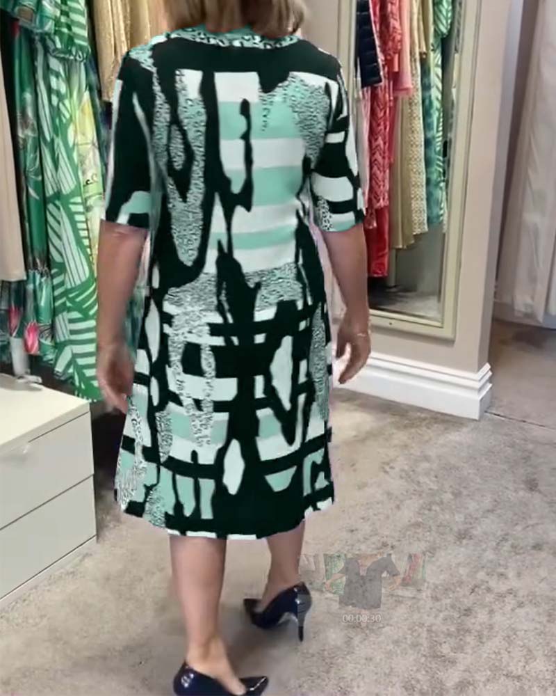 Midi-jurk met luipaardprint voor dames