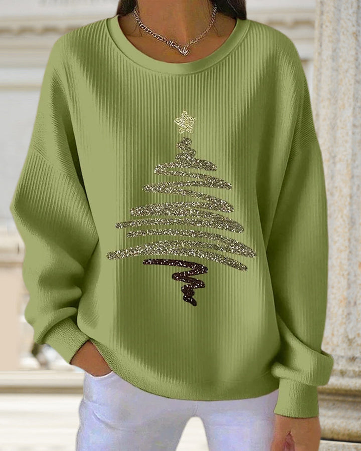 Losse sweatshirt met kerstprint en gestructureerd oppervlak