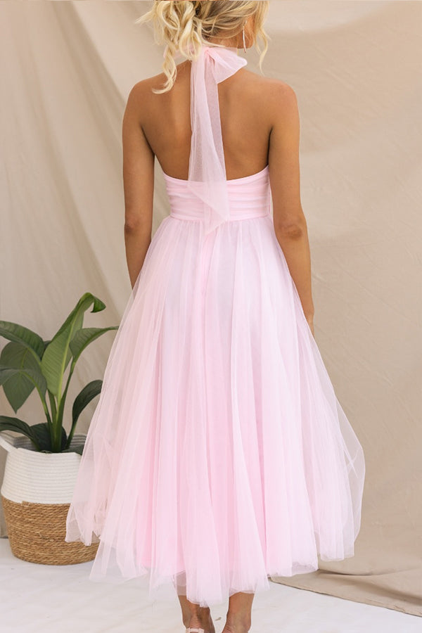Tulle Jurk met Ruches en Flair