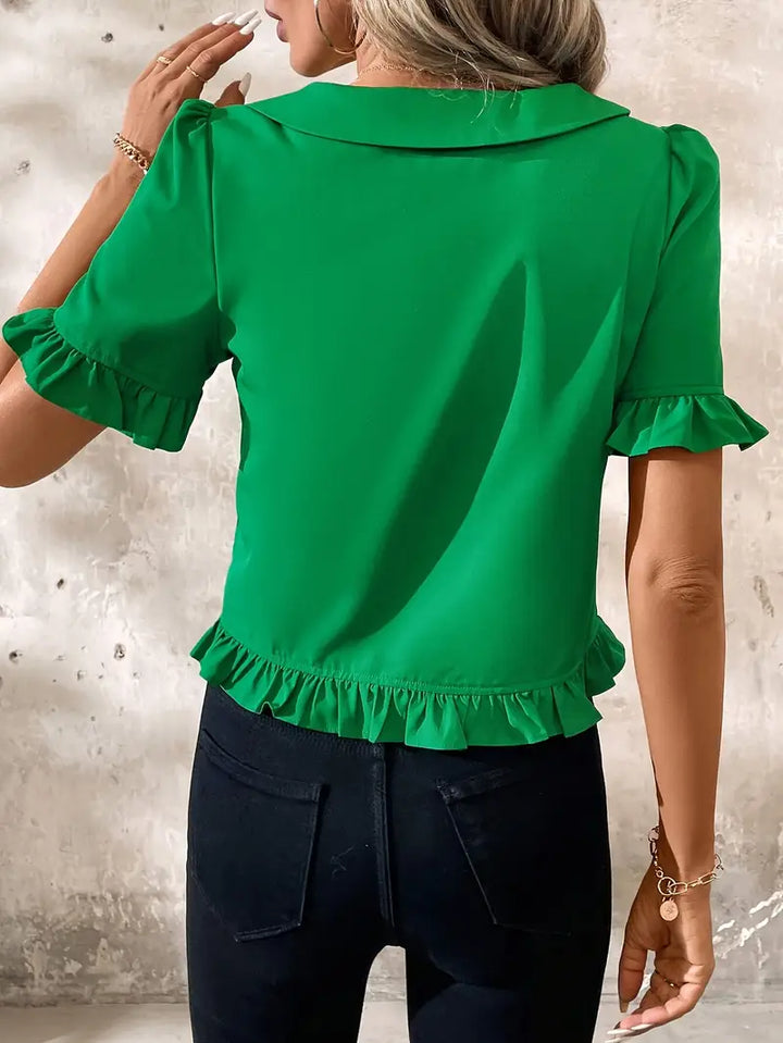 Elegante blouse met korte mouwen
