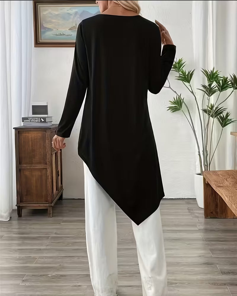 Asymmetrische effen top van middellange lengte