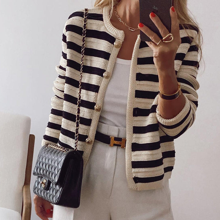 Tijdloos Gestreepte Cardigan
