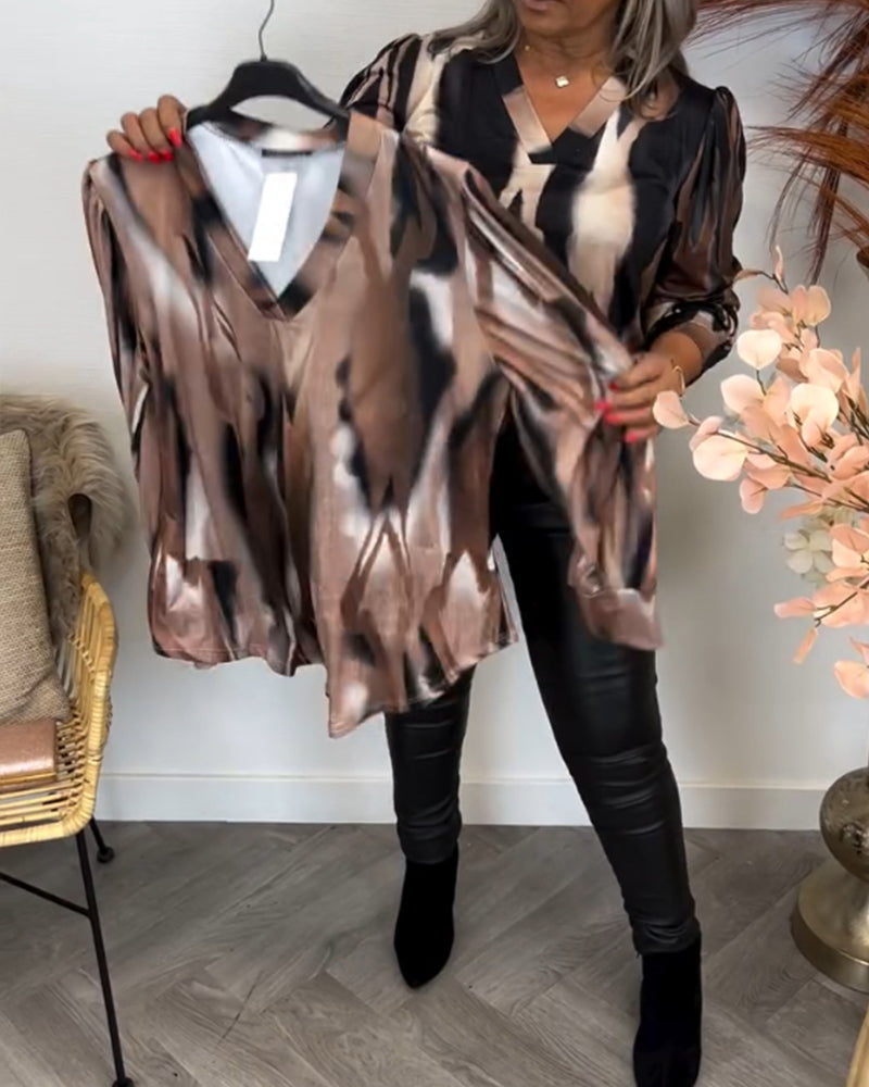 Blouse met contrasterende revers