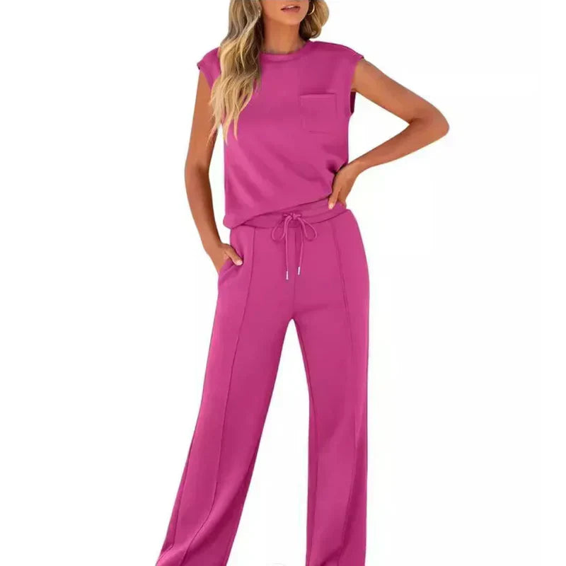 Elegante mouwloze tweedelige set