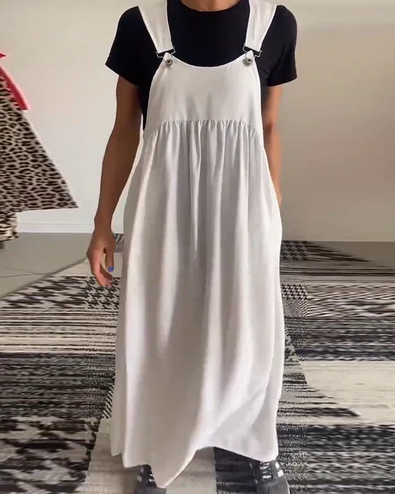 Casual Jurk in Effen Kleur met Bandjes