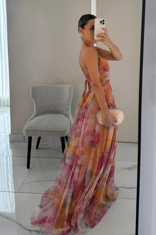 Feminine mouwloze maxi-jurk voor dames