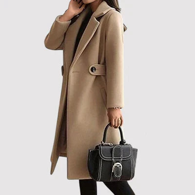 Elegante lange trenchcoat met riem