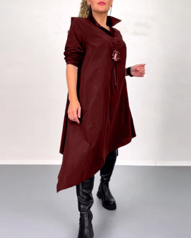 Effen onregelmatige casual jurk