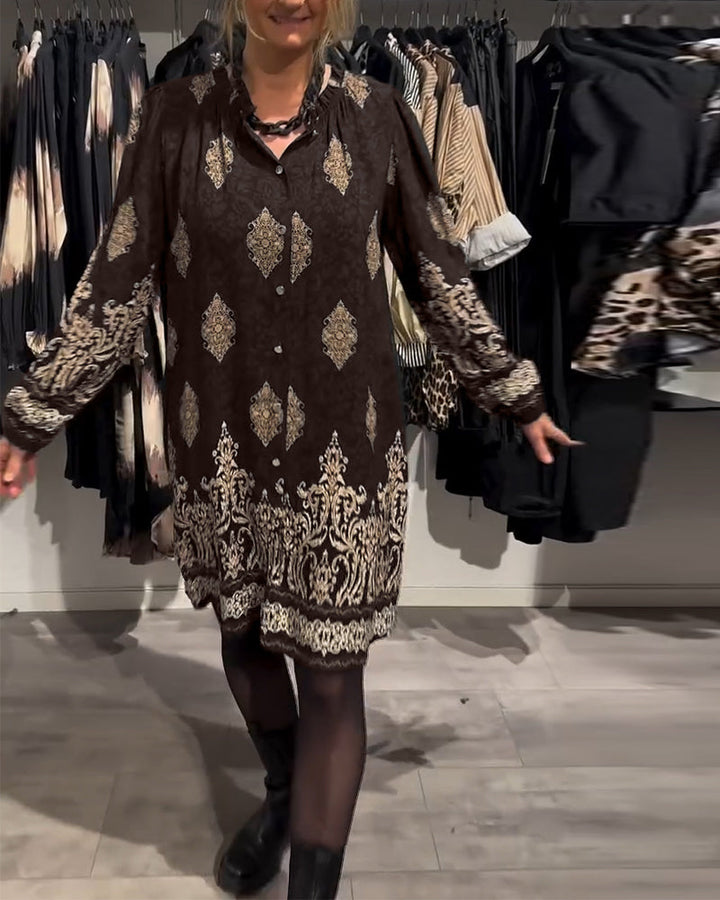 Vintage Print Jurk