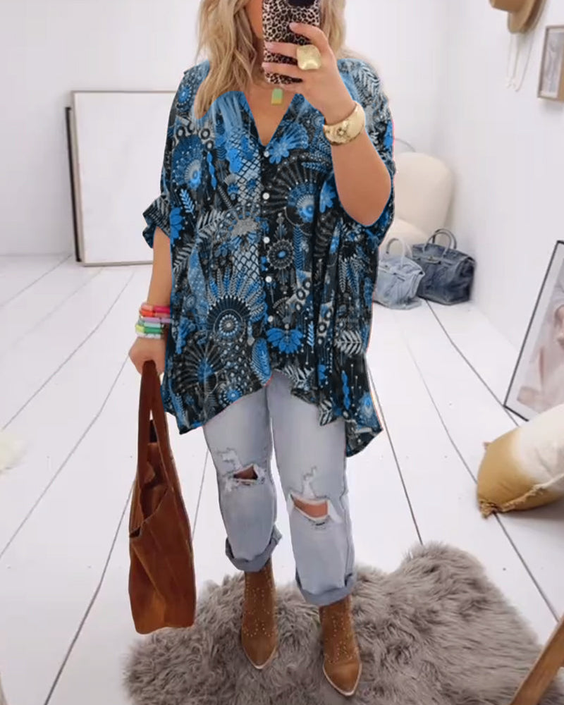 Losse Fashion Printed Blouse