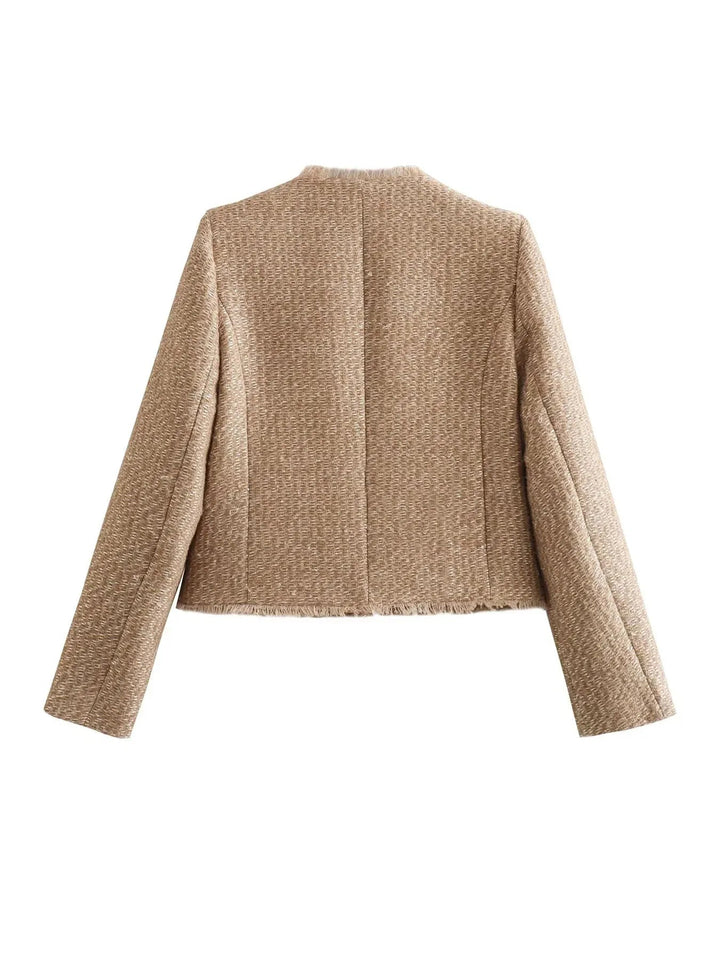 Stijlvol Tweed Cropped Jacket