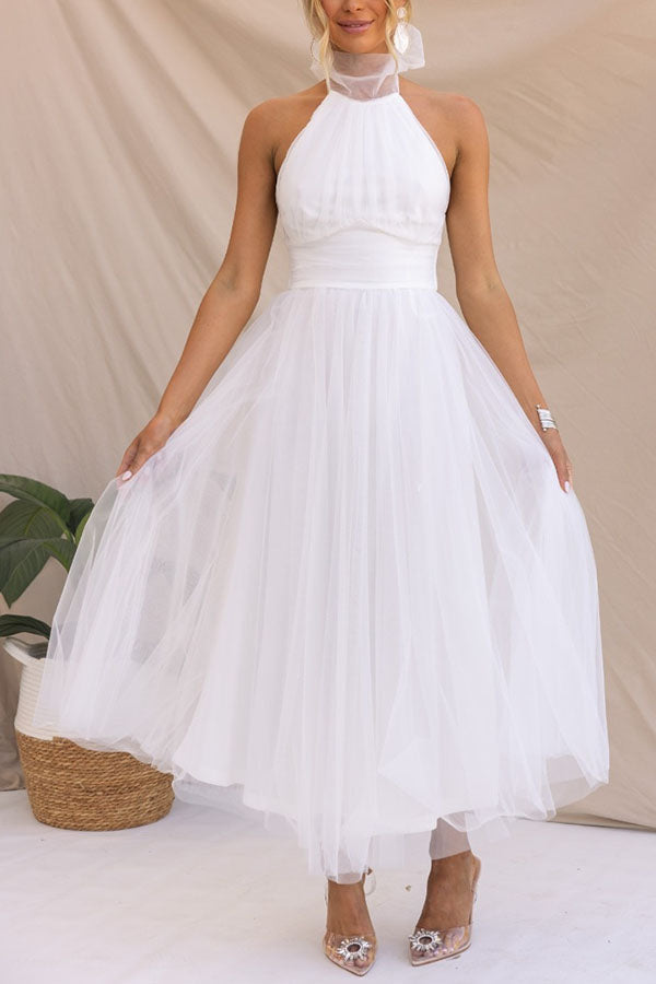 Tulle Jurk met Ruches en Flair