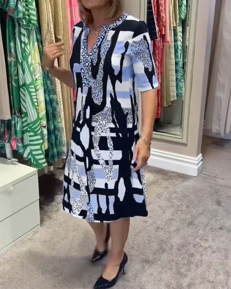 Midi-jurk met luipaardprint voor dames