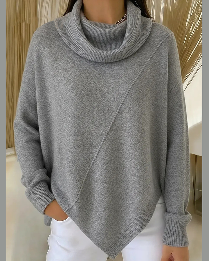 Asymmetrische Cowl Neck Trui