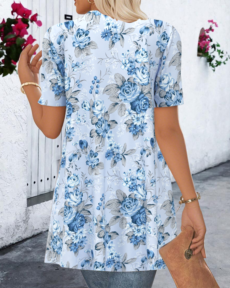 Elegante top met bloemenoverlay