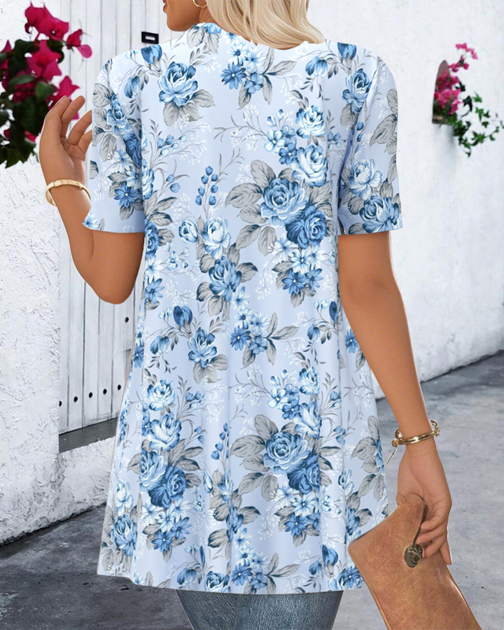 Elegante top met bloemenoverlay